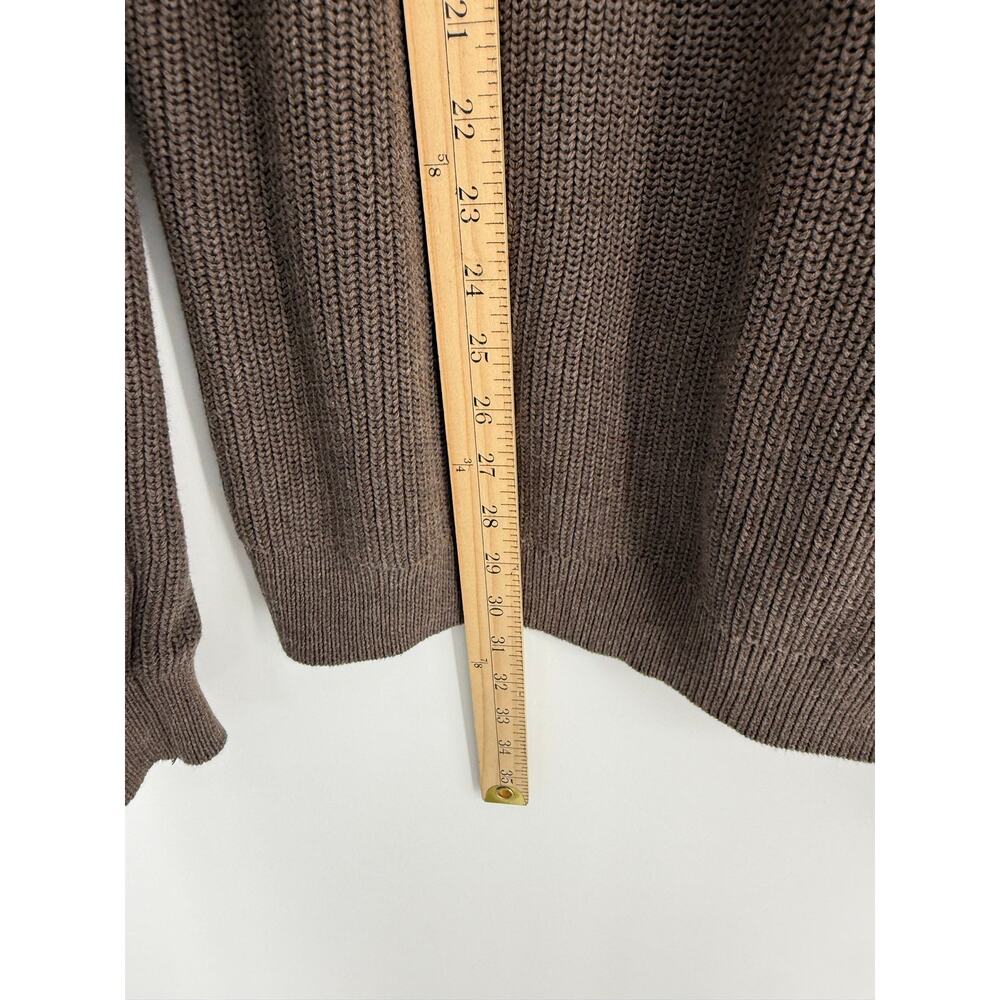 Quince Organic Cotton Ribbed Crewneck Sweater Heather Brown Men L Minimalist - Picture 8 of 9